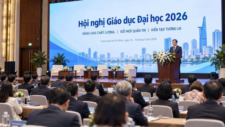 Toàn cảnh Hội nghị Giáo dục đại học năm 2026, với trọng tâm nâng cao chất lượng đào tạo và đổi mới quản trị đại học.
