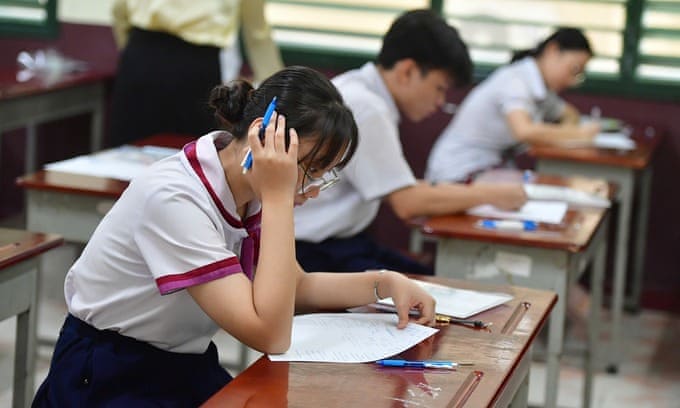 Học sinh trong kỳ thi tốt nghiệp THPT tại TP.HCM.
